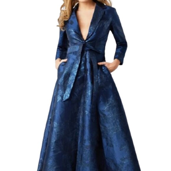 NWT Jovani 23178SC Mikado Mother of the Bride Dress Navy Size 12 - Picture 1 of 6